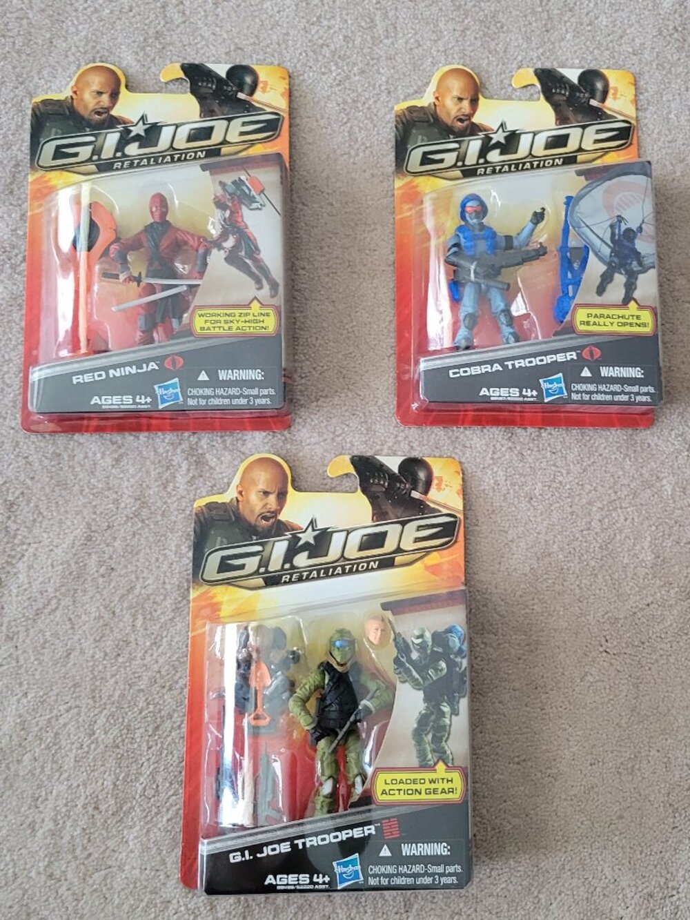New G.I. Joe Retaliation Figures Lot Red Ninja Cobra Trooper GI Joe Trooper NWT